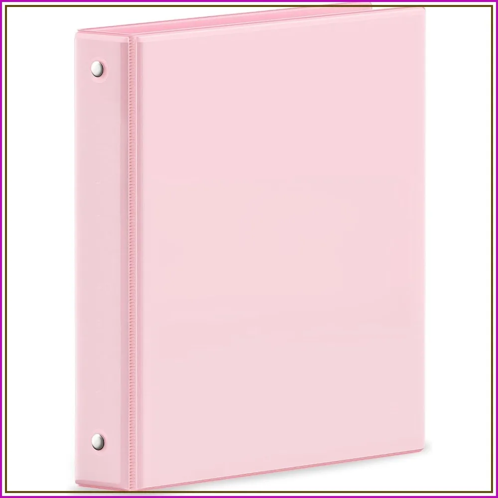 Carpeta de 3 Anillos de 1 Pulgada, Color Rosa, Capacidad para 175 Hojas, Cubierta Transparente para Tamaño Carta