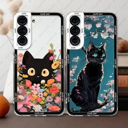 Phone Case For Samsung Galaxy A12 A13 A14 A21S A22 A24 A50 A31 A32 A33 A34 A51 A52 A53 A54 A71 A72 A73 Soft Cover Cute Cat