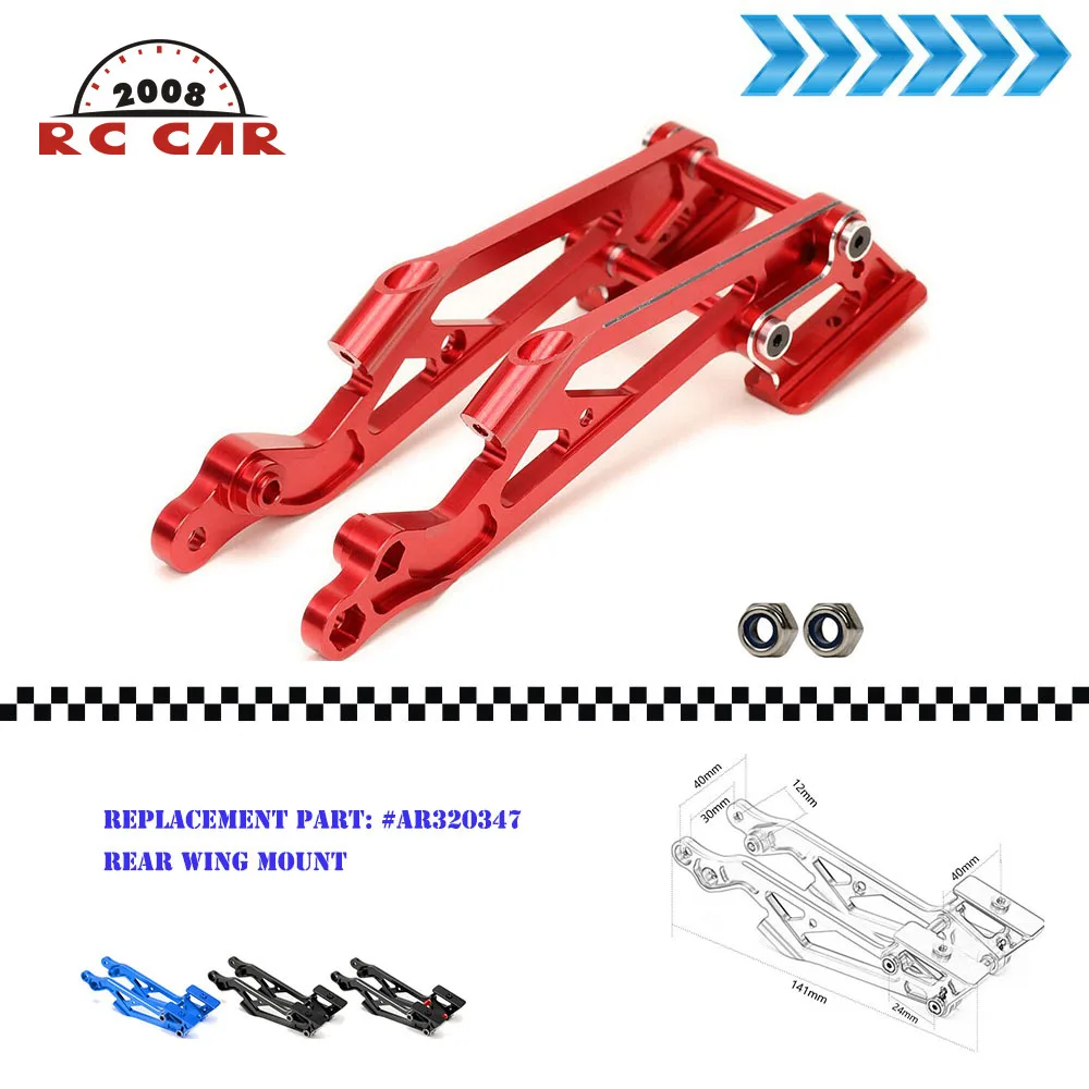 

1:8 Alloy Rear Wing Mount for RC Arrma Kraton Notorious Outcast Talion Typhon RAIDER #AR320347 Car Accessories