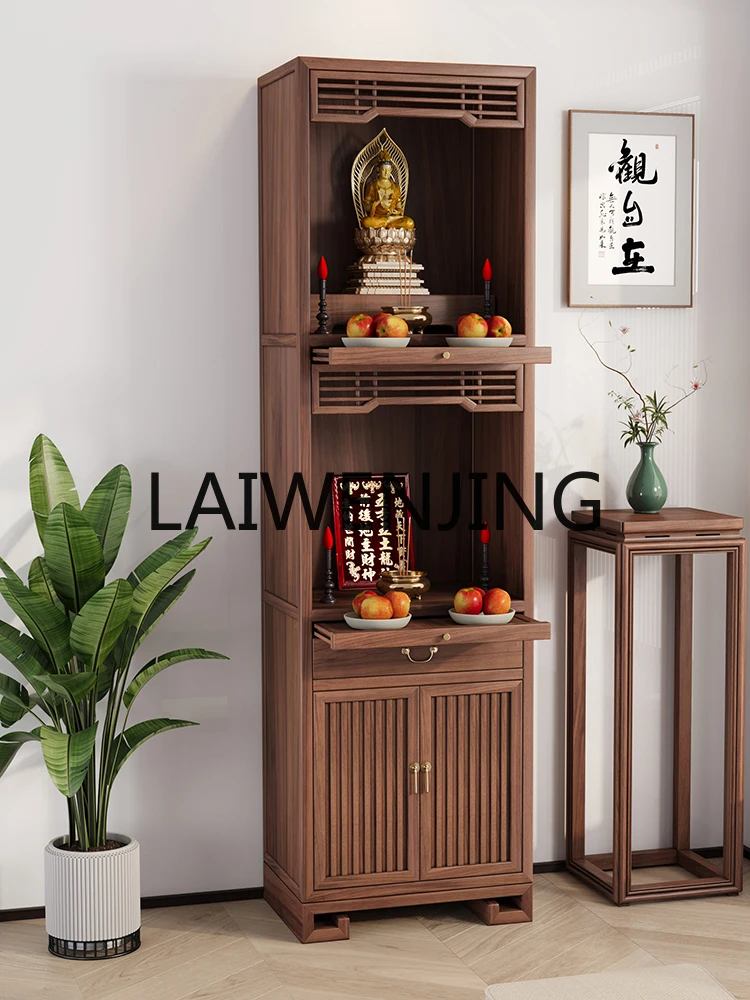 Household Buddha Shrine Cabinet Solid Wood Three-Layer Modern Ancestor God of Wealth Landlord Buddha Cabinet