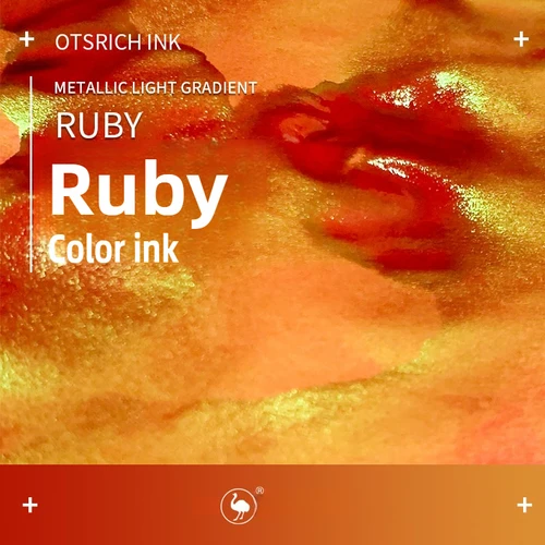 Imagen 2 del producto Avestruz 8 colores serie Sheen 18/30ml tinta colorida sin gradiente de carbono caligrafía metálica pluma de inmersión tinta para pluma estilográfica papelería