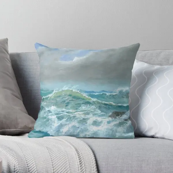 Cornish Seascape  Printing Throw Pillow Cover Decorative Sofa Fashion Bed Decor Anime Soft Office Pillows not include One Side