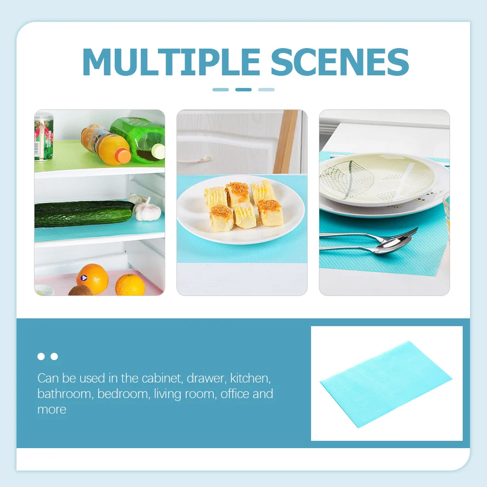 

16pcs Ice Table Mat Eva Waterproof Non-Slip Shelf Liner For Kitchen Cabinet Refrigerator Bathroom Office Drawer Organizer