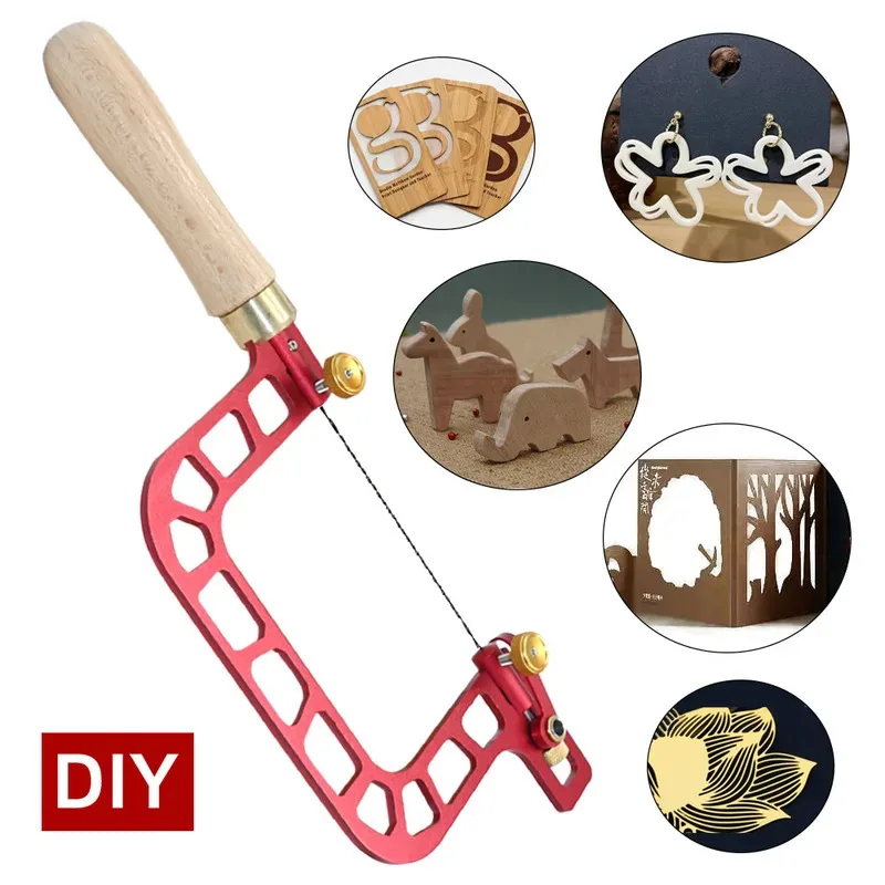 

3 Inch Coping Saw Aluminum Frame Fret Saw and Replacement Blades Set for Woodworking,Wood Board,Plastic and Metal Cutting