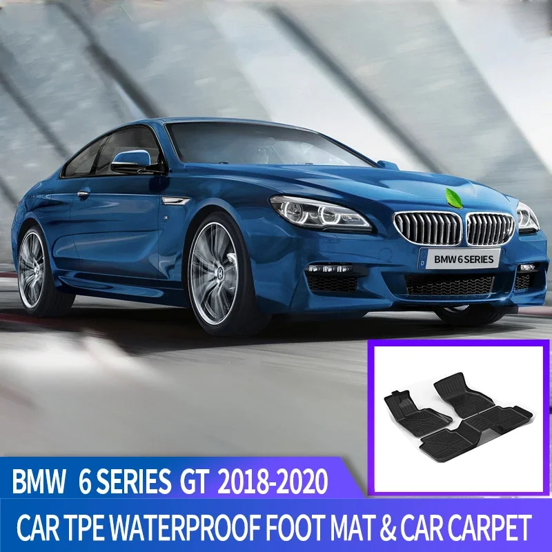 Fit for BMW 6 Series GT Car Carpet All-Weather TPE Floor foot Mat Black Full Set Trim 2018 2019 2020