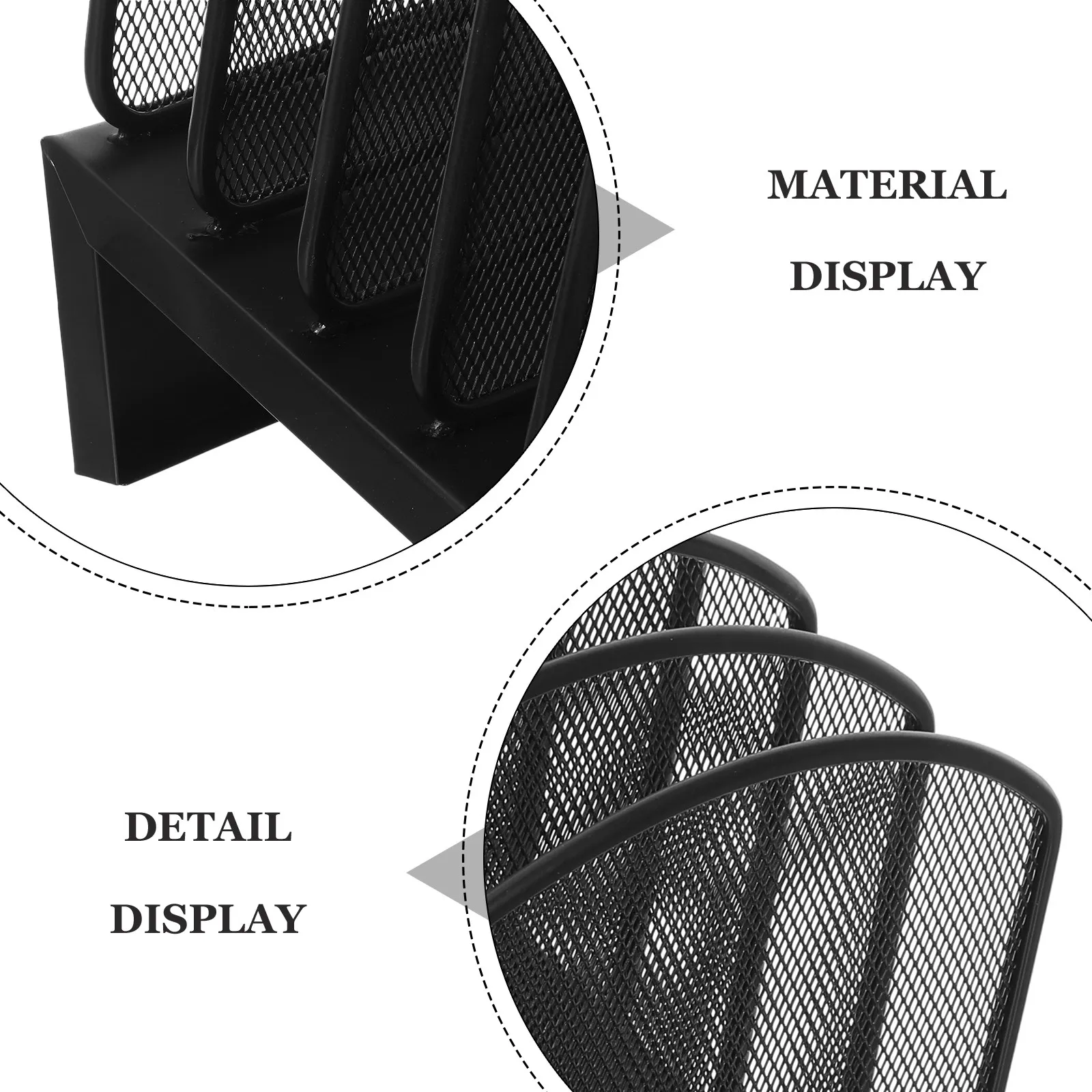 Desk File Organizer Upright Mesh Multi-Section Document Holder for Home Office Classroom Desktop Paper Sorter File Rack