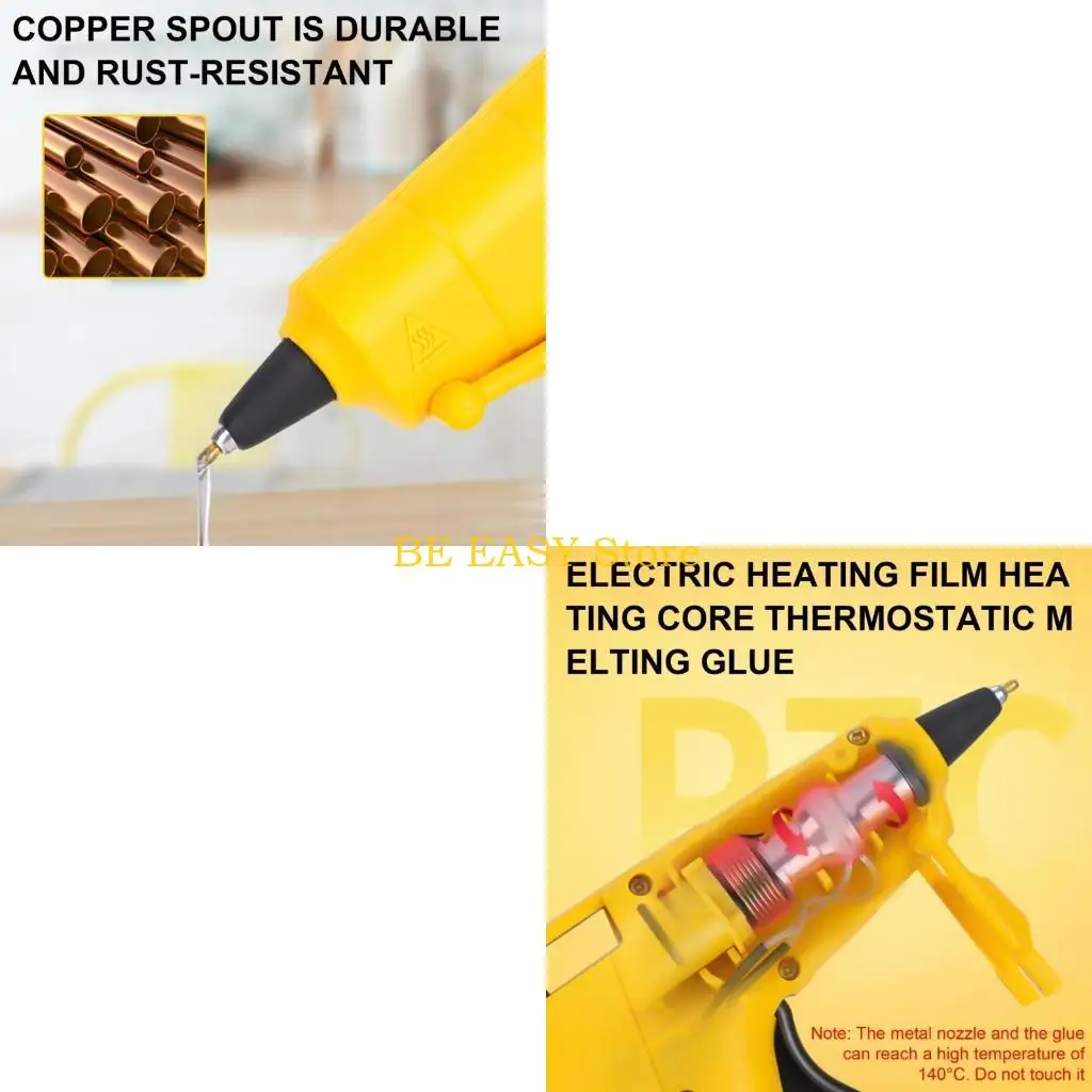 

E28F Hot Glues Guns with 60 Glues Sticks Fast Preheating Hot Melt Guns Glues Guns for Kids School Craft Projects Home Repair