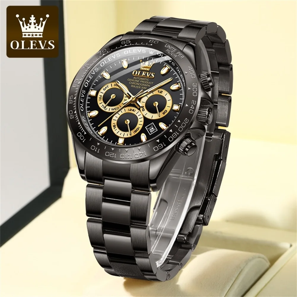 New In OLEVS Watches for Men Luxury Top Brand Automatic Mechanical Wristwtach Chronograph Top Brand Business Man Watch Auto Date