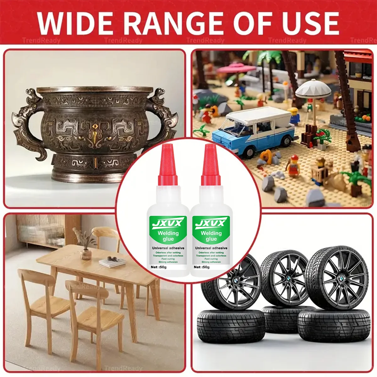 JXVX 50g لاصق زيتي فائق القوة لللحام متعدد الأغراض لاصق سائل قوي للغاية أداة لاصقة 20 جرام - لاصق CA شفاف سريع الجفاف للمعادن والبلاستيك والخشب والسيراميك والزجاج. #4