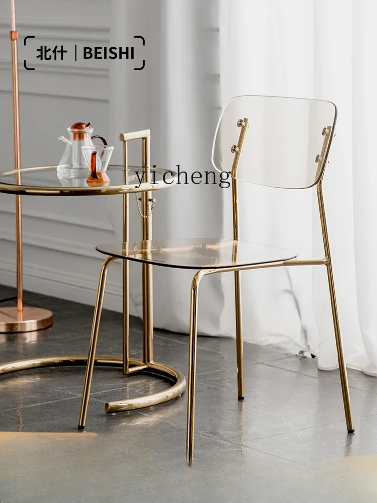 ZZk Transparent Dining Chair Household Acrylic Backrest Chair Simple Dining Plastic Negotiation Chair