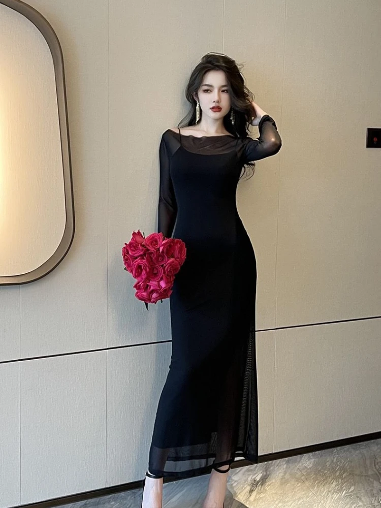 

Women’s Summer Two Piece Dress Set Slim Fit Camisole Long Skirt High Waist Elegant Party Beach Outfit Sexy Slit Cover Up