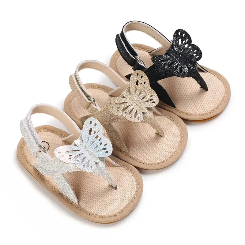 Meckior Summer Baby Shoes Newborn Cute Bowknot Girls Garden Sandals Anti-slip Soft Cotton Sole Flat Bottomed Shoes