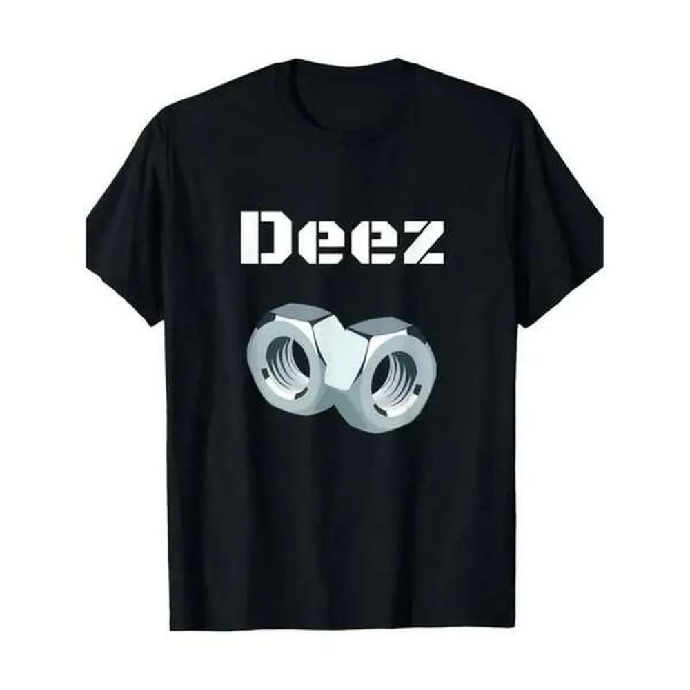 180GSM Pure Cotton Printed T Shirt Funny Deez Nuts Prank Humor Casual Graphic Soft Breathable Knit Casual Joke Lovers Tee