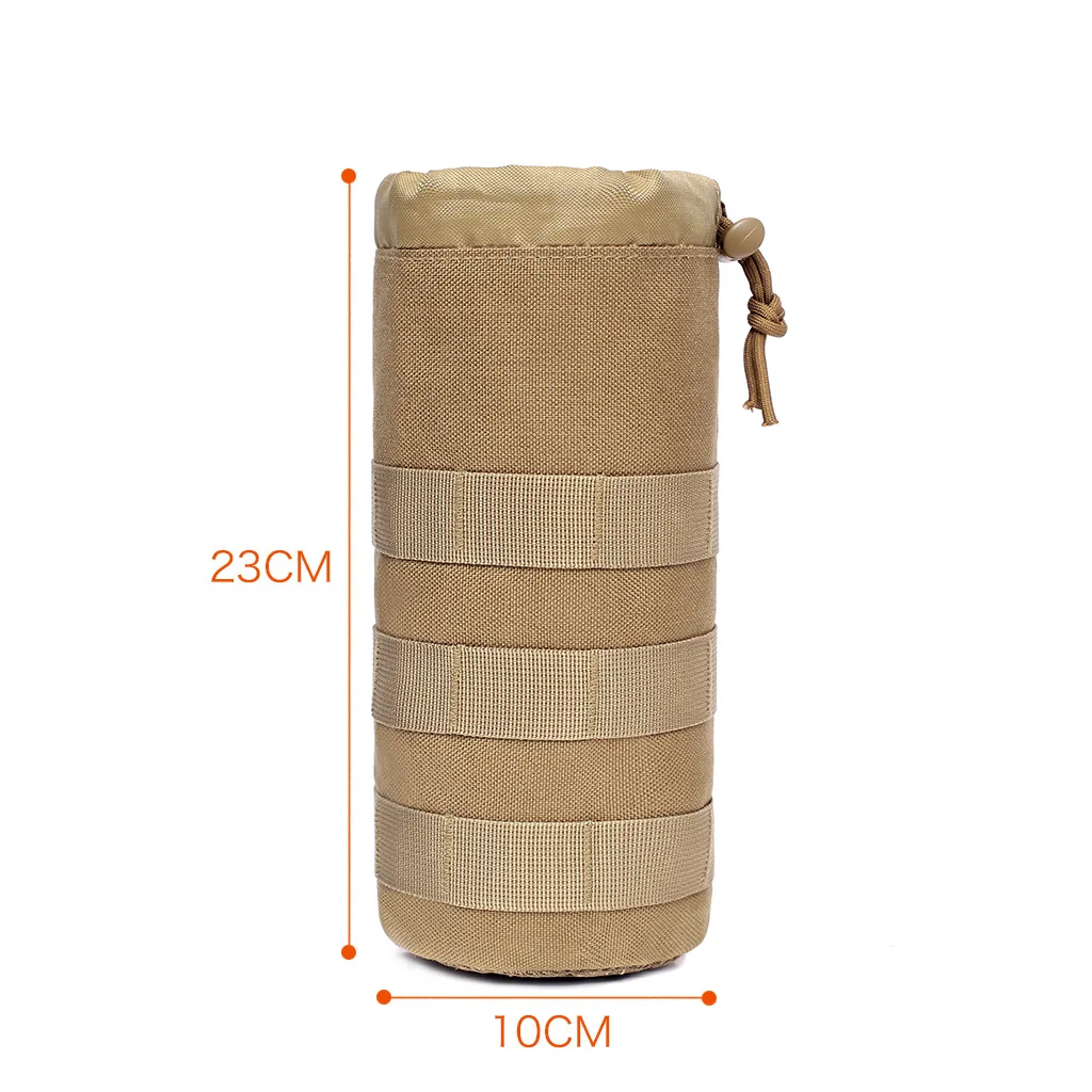 Bolsa Táctica MOLLE para Botella de Agua con Malla y Cordón