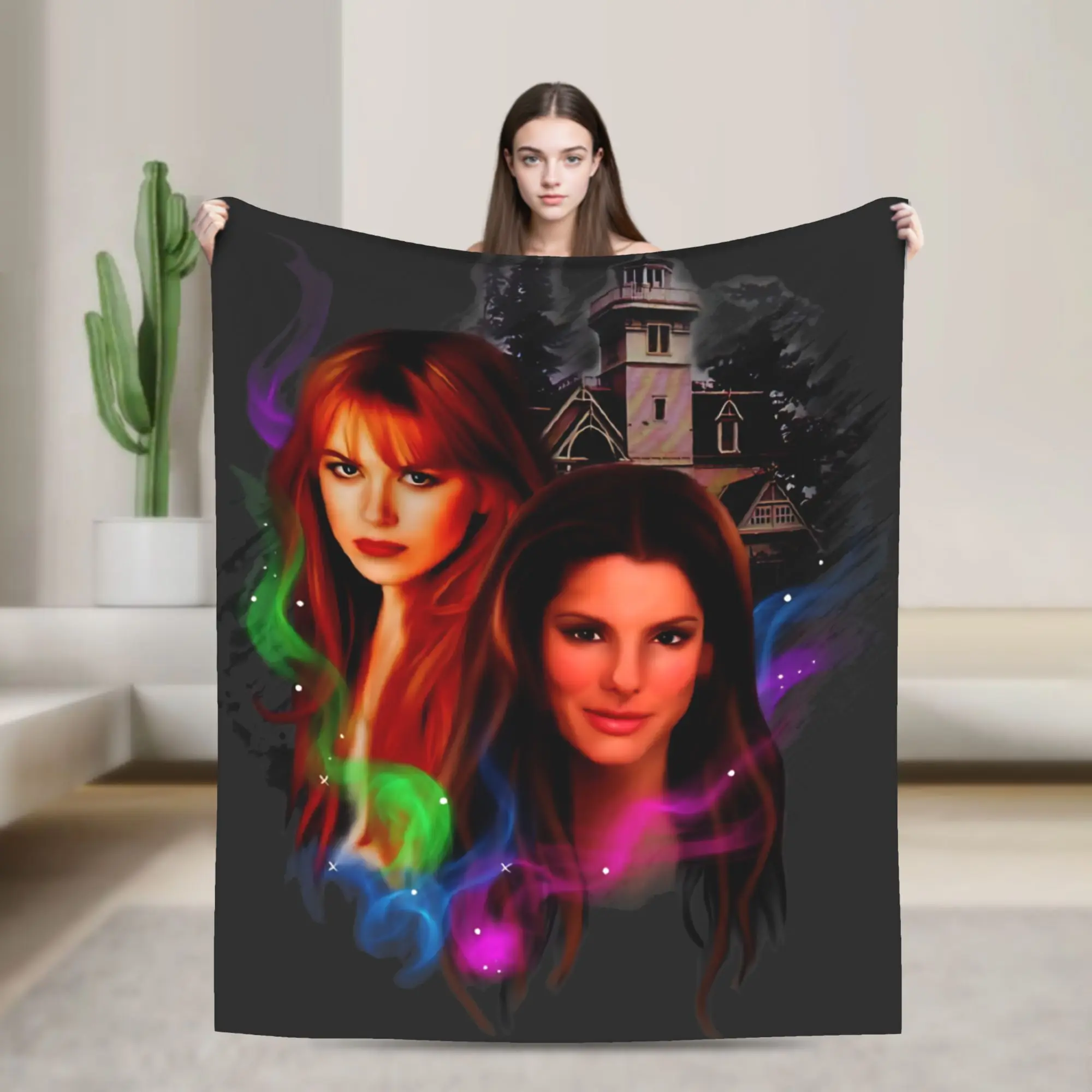 Practical Magic 2 Witch Sisters Spellcasting Gothic House Supernatural Fantasy Blankets Soft Flannel Throw Blanket Bedspreads
