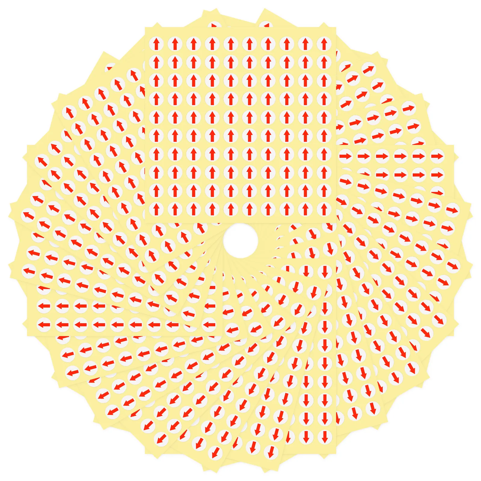 

6400Pcs Red Arrow Adhesive Circle Stickers 10Mm Self Adhesive Removable Defect Indicator Dots for Product Inspection Office