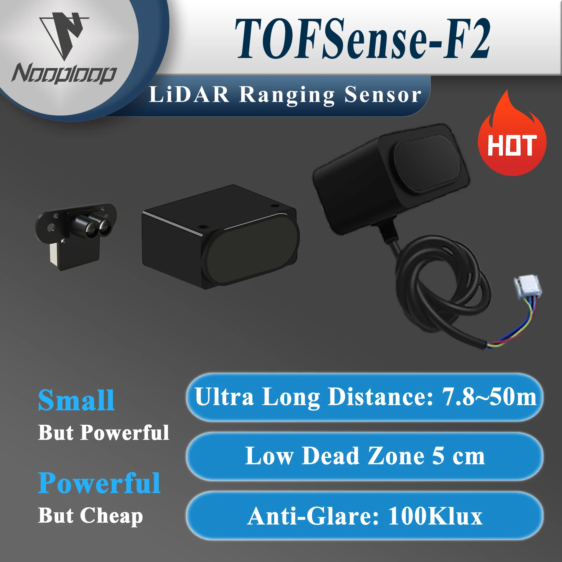 TOFSense-F2 Laser Distance Measurement Sensor Radar Module UART Serial Port IIC TOF Obstacle Avoidance Nooploop