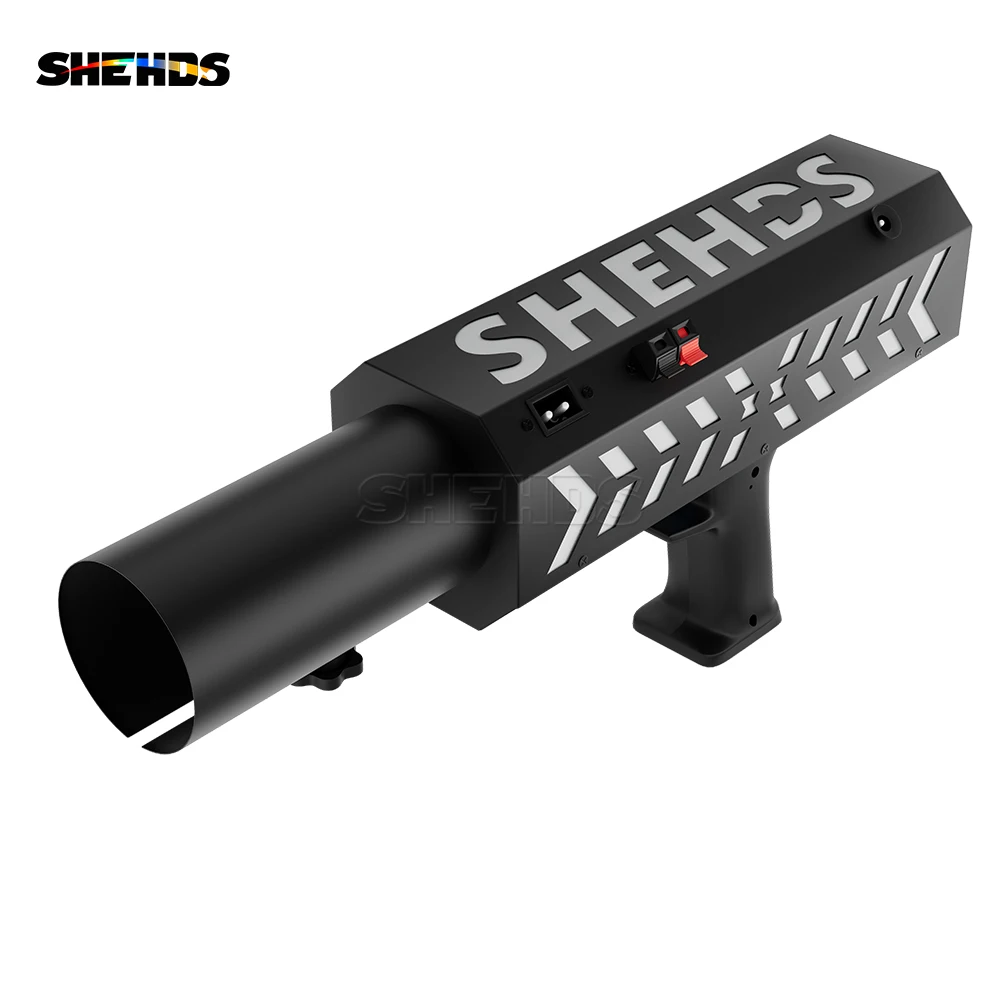 shehds unico furo rgb confete maquina com efeitos de iluminacao led corpo liga de aluminio recarregavel ip20 stage performance 01