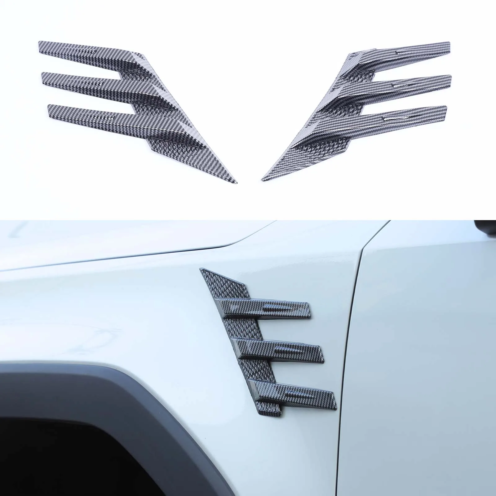 

2Pcs TPU Carbon Fiber For Toyota Land Cruiser Prado 250 LC250 2024+ Car side fender fender ventilation board sticker accessories