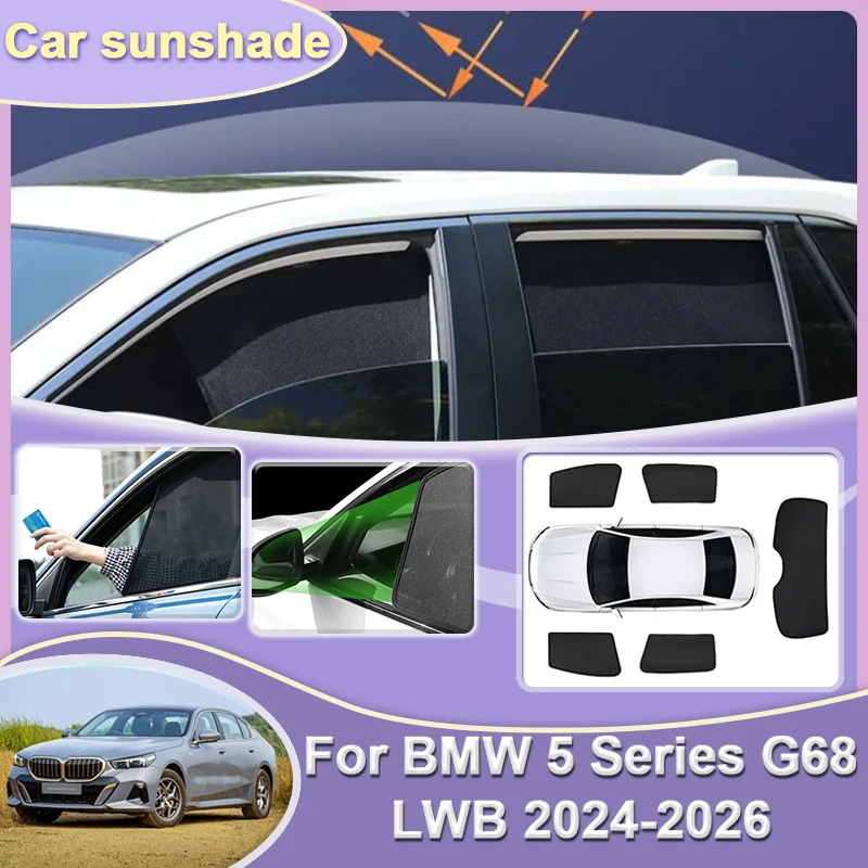 

Car Mesh Sunshades For BMW 5 Series G68 Accessories IONIQ5 2024 2025 2026 2027 Sun Visors Sunshade Sunscreen Window Covers Tools