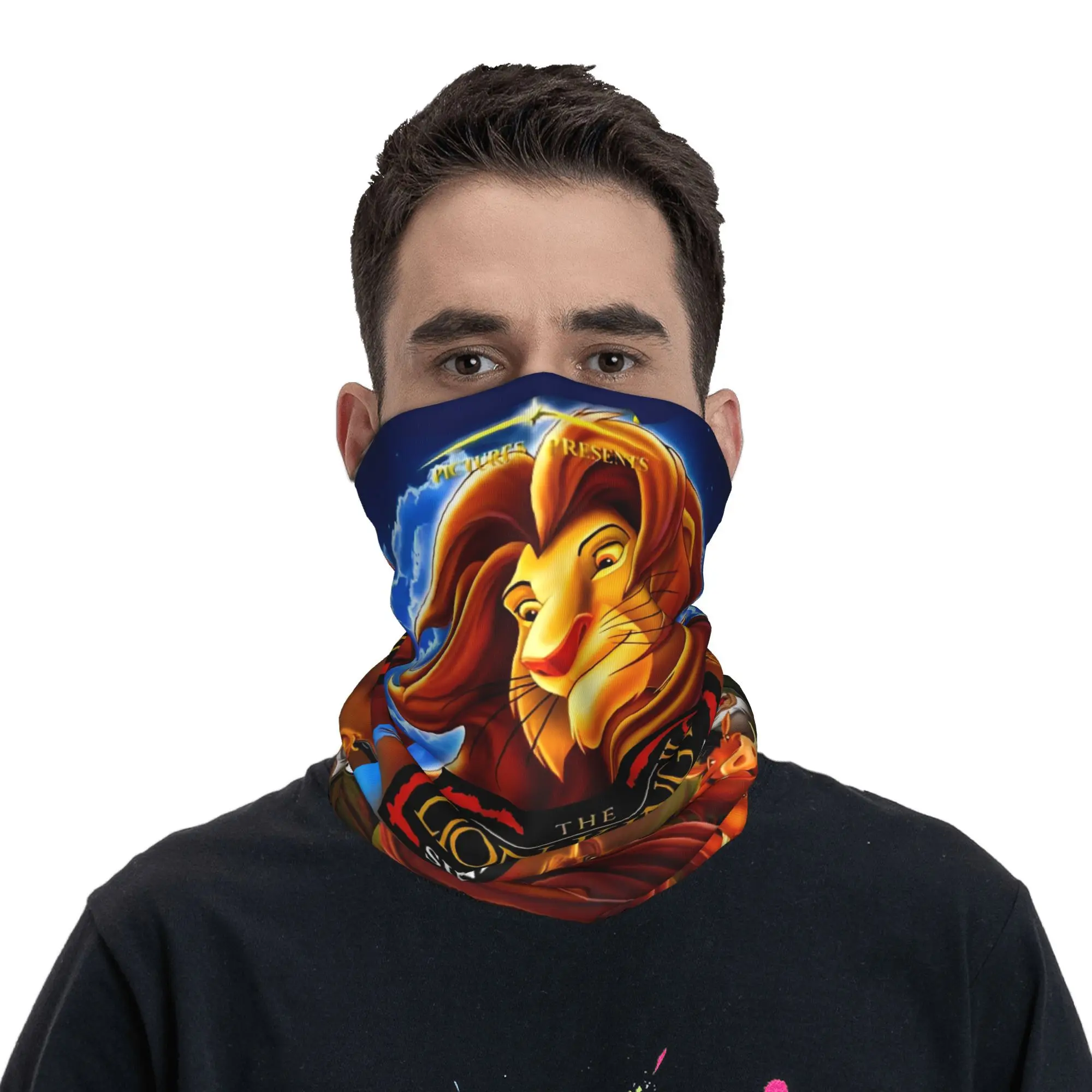 

Outdoor Sports Balaclava Lion King Simba Cycling Mask Soft Motorcycle Tactical Mask Funny Running Travel Anti-UV Scarf Bandana