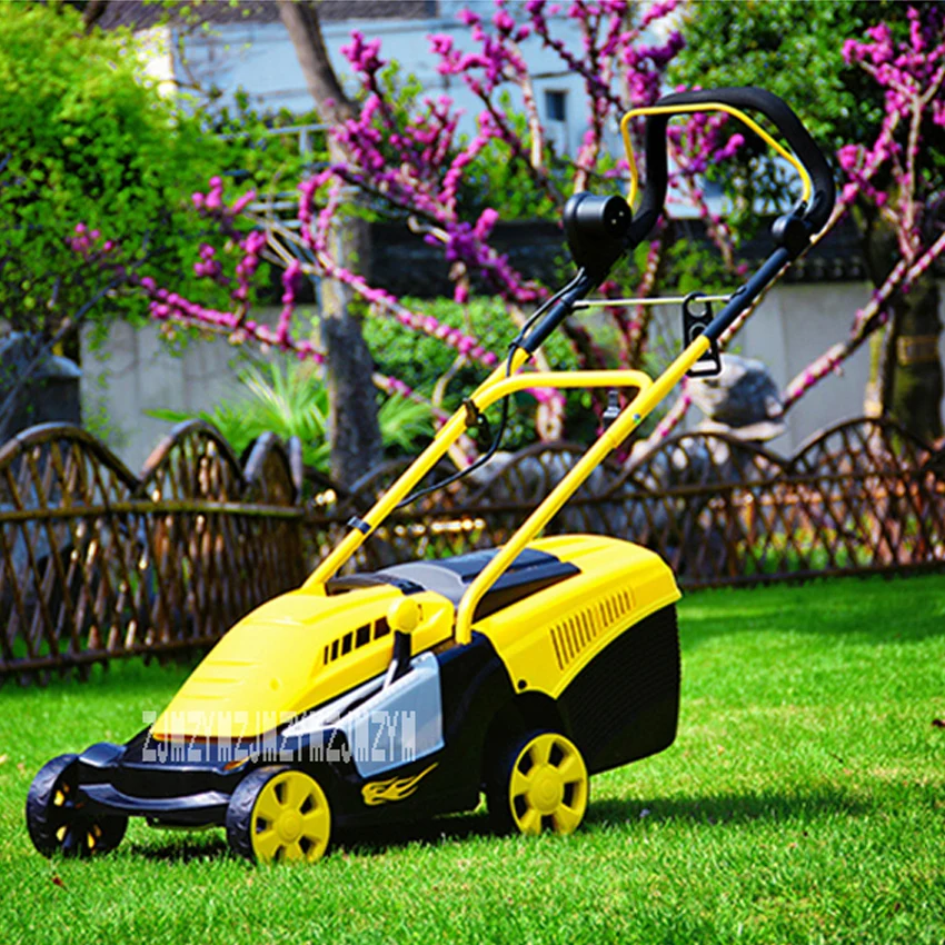 34E Electric Lawn Mower Garden Tools Portable  Grass Trimmer Small Household Lawn Mower+20m Power Cable 220V 1200W 2800r/min