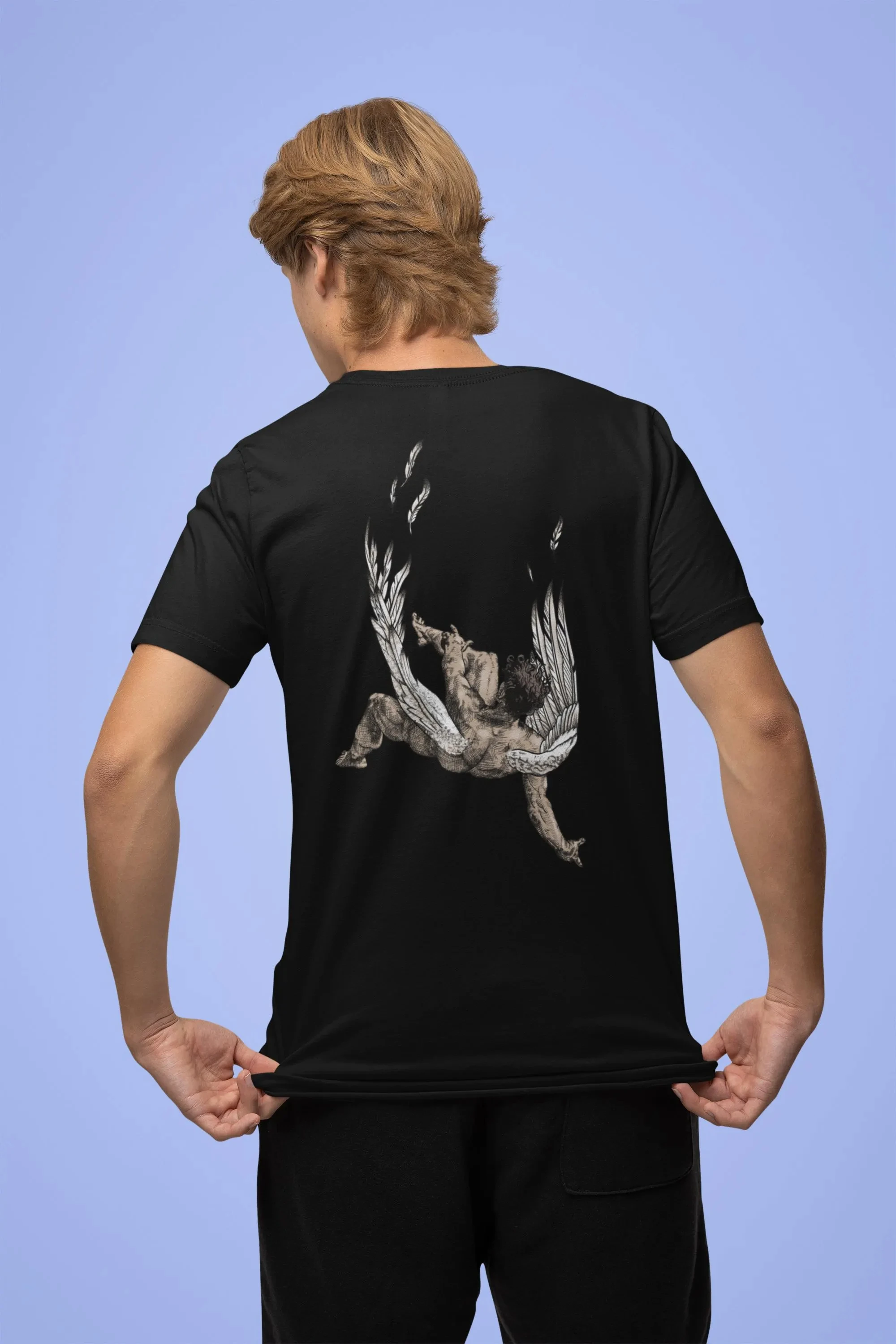 Best Selling Summer Fashion New Street Icarus Falling Mythology T-Shirt - Unique Greek Myth Art By Symes Creations Men Tee