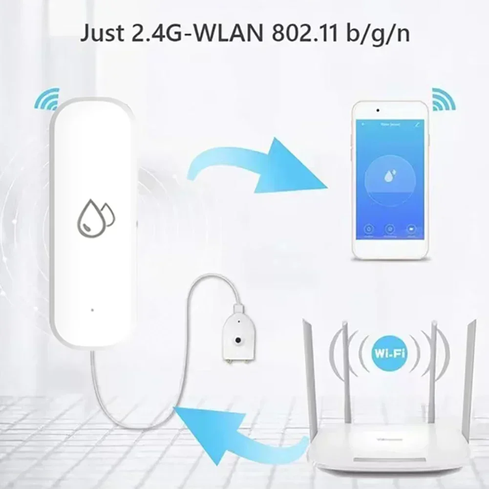 Tuya WiFi Water Leak Sensor Flood Leak Detector Water Leakage Alarm Home Life Water Overflow Alarm Security System