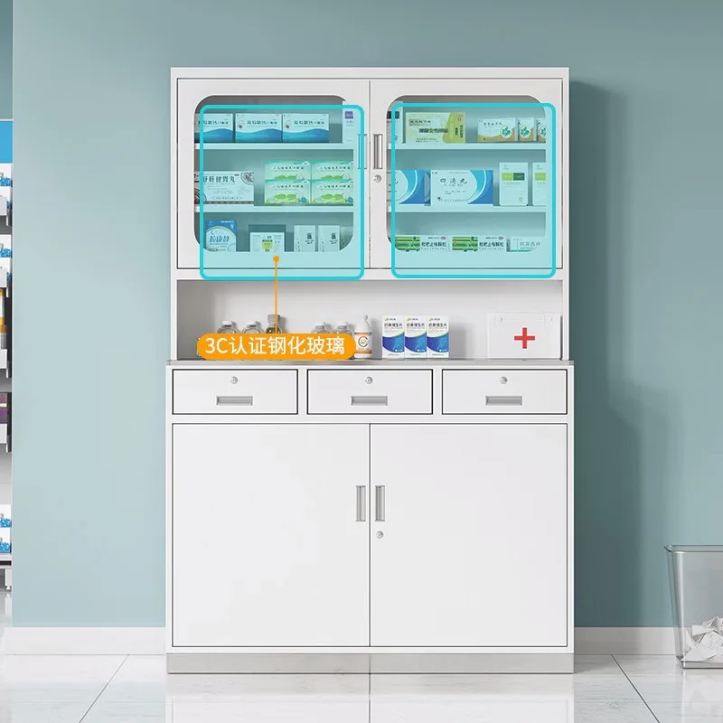 Steel Western medicine cabinet Pharmacy clinic dispensing workbench Stainless steel medical console Sterile disposal bench Drug