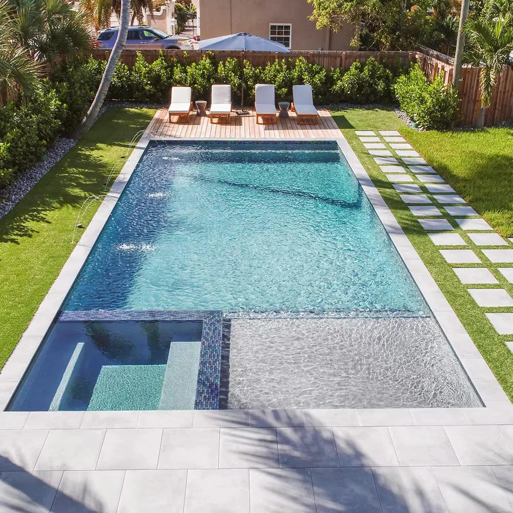 Custom Luxury Small Inground Fiberglass Frame Swimming Pool Multi-Position Design for Family Outdoor Use Non-Corrosive