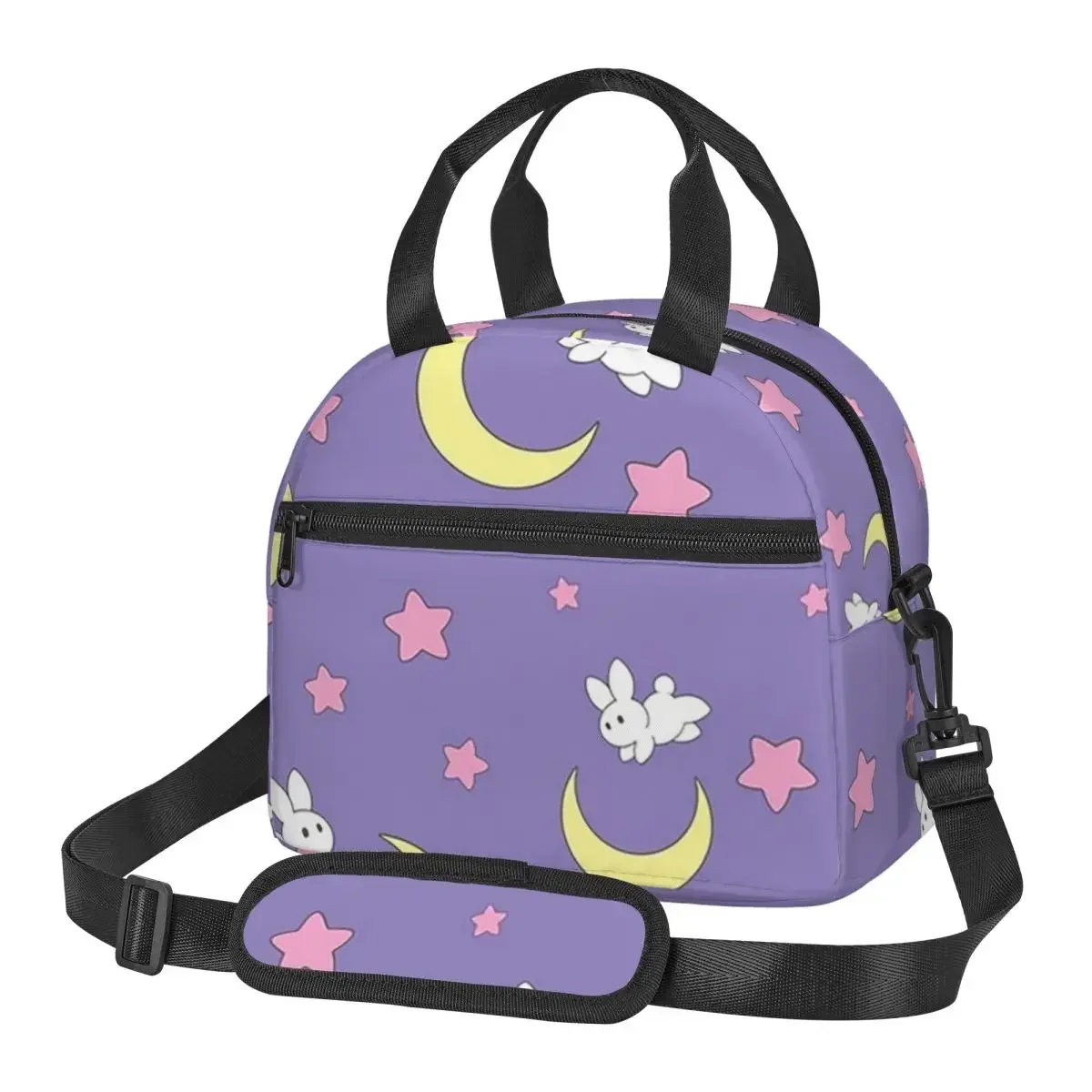 Rabbit Of The Moon Insulated Lunch Bag for School Bento Storage Food Boxes Leakproof Cooler Thermal Lunch Box Tote