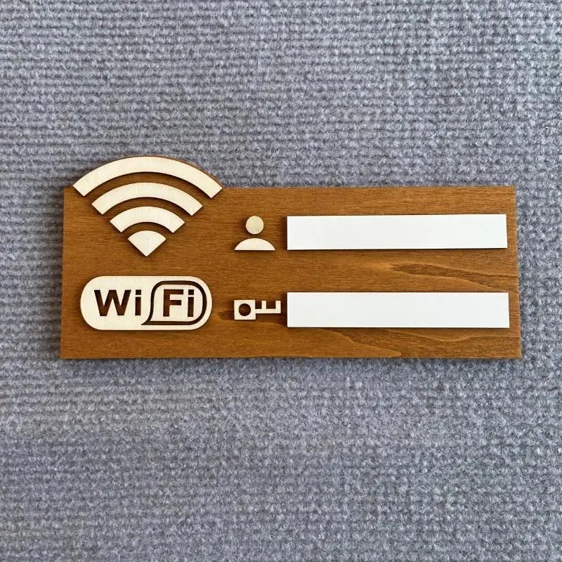 Vintage Wooden WiFi Password Wall Plaque, Wall-Mounted Wireless Network Information Sign Home Decoration Ornament