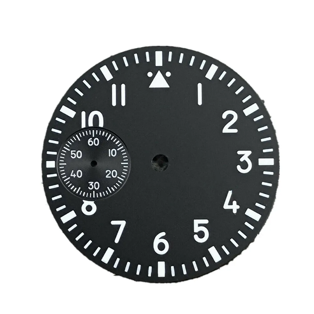 1.46in Black Green White Sterile Dial Watch Face Four Color Black Watch Dial fit ETA6497 Seagull ST3600 movement