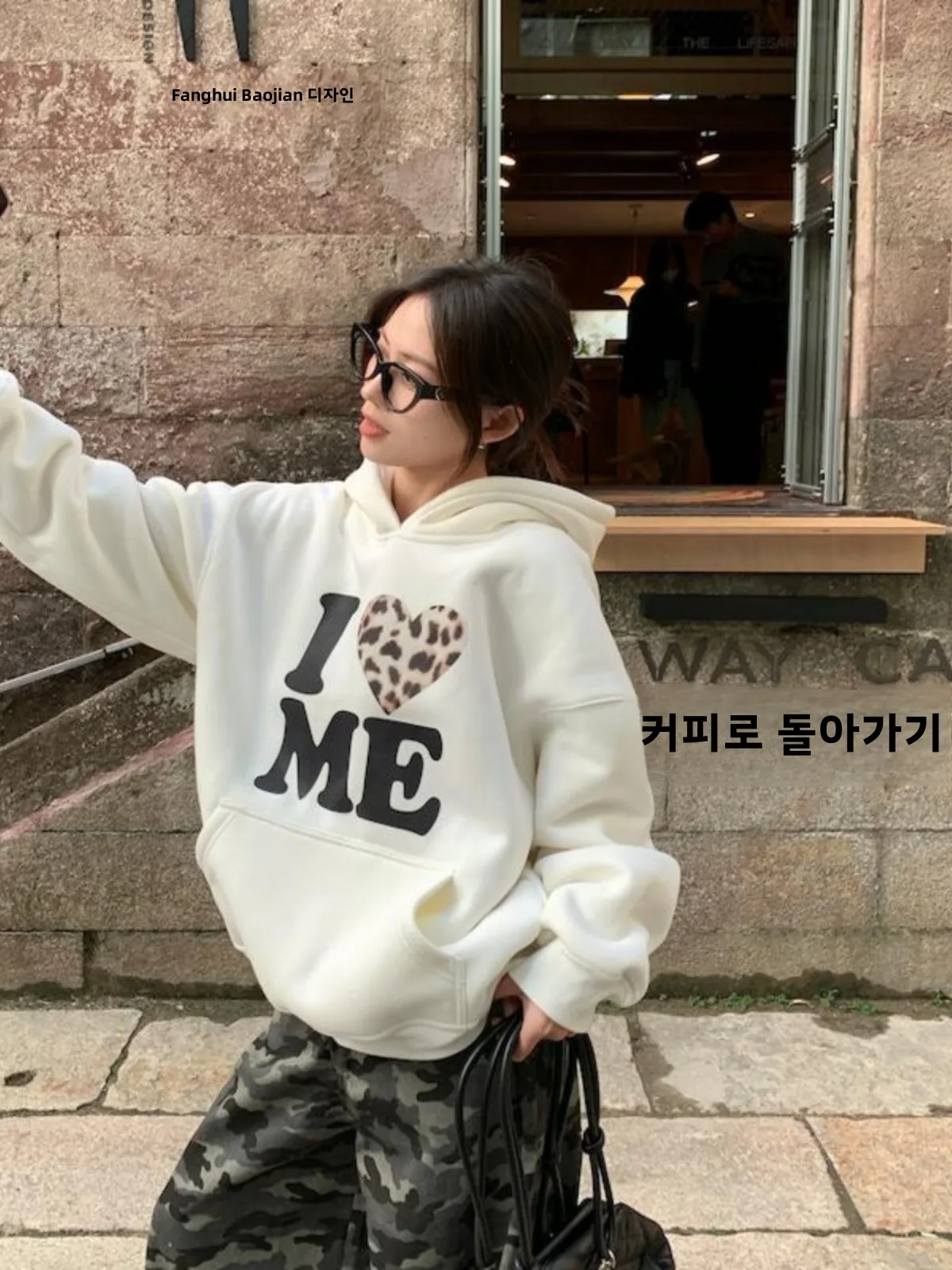 Plus size women clothing Western Sle 2024 Autumn and Winter New Hood Letters Print Leopard Print Love Hoodie Leisure Hood Top