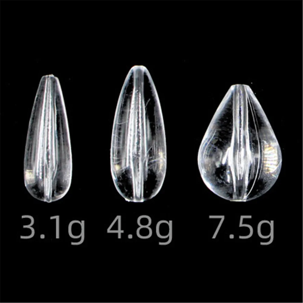 10pcs Clear Bombard Fishing Float Sinking-down Float Acrylic Lead Sinker Flying Bait Long Shot Throwing Aid Lure Fishing Tools