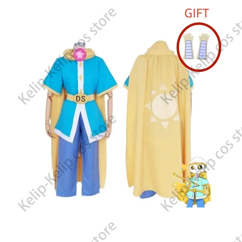 

Anime Game Undertale AU Dream Sans Cosplay Costume Yellow Cloak Cape Warrior Combat Uniform Adult Man Carnival Halloween Suit