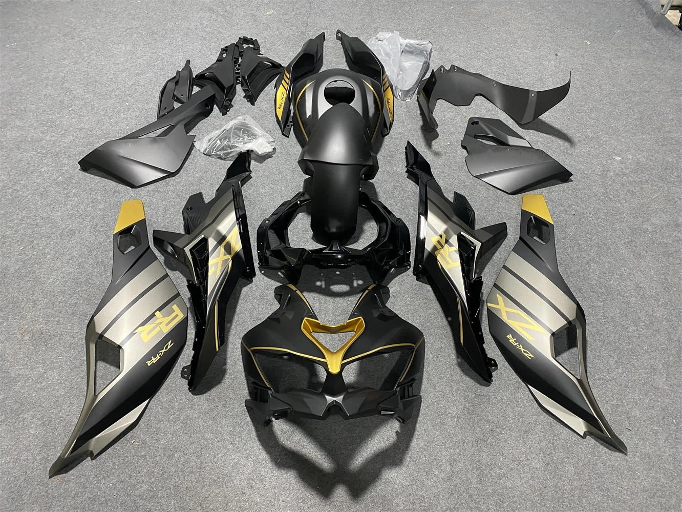 Motorcycle fairing fits ZX-25R 19 2021 22 23 year ZX-4RR 2019 2020 2021 2022 2023 Fairing Black gold motorcycle housing