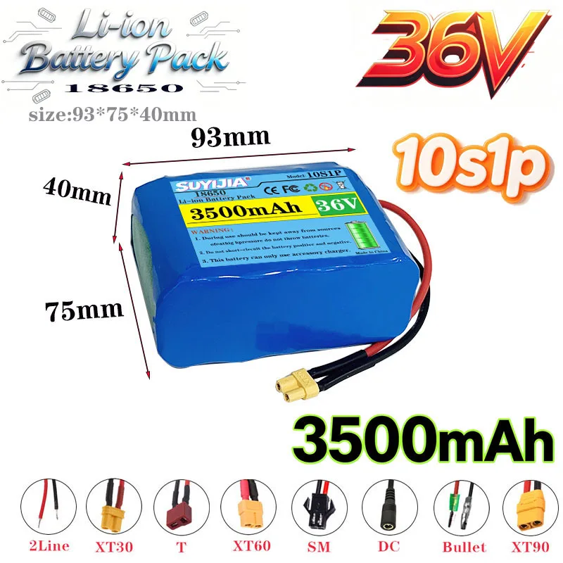 36V 3500mAh 10s1p Rechargeable Lithium Ion Battery Pack for Self Balancing Electric Scooter Unicycle