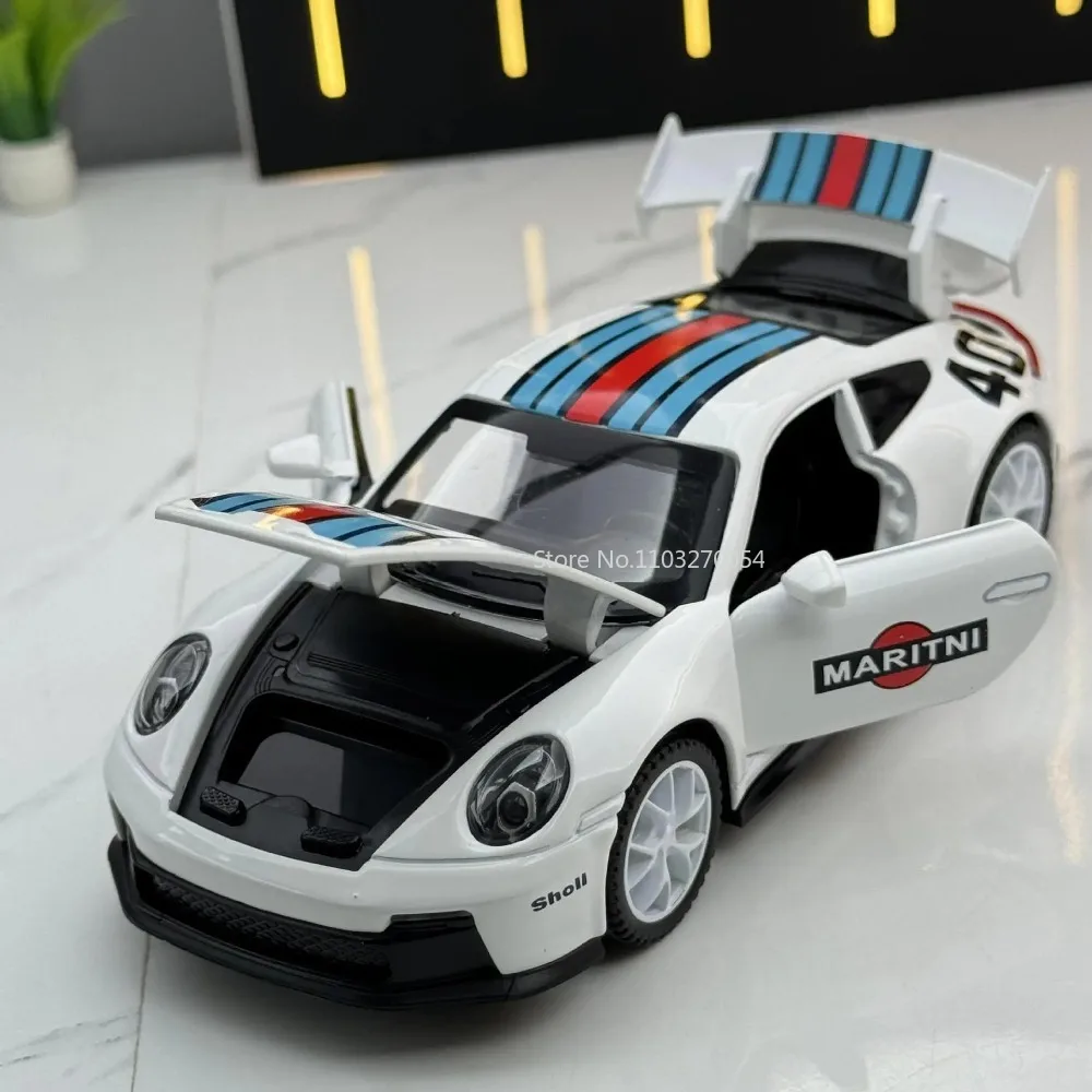 1/32 911 GT3 Simulation Alloy Model Car Toy Diecast Metal with Sound and Light Sports Cars Toys Models Children Gifts Collection image 3