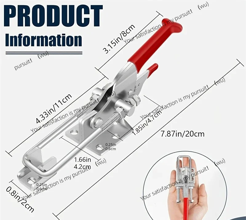 for Heavy-Duty Clamps Adjustable U-Shaped Self-Locking Buckle Clamp Door Bolt Type Quick Clamp Anti-Slip Push Pull Toggle Clamp