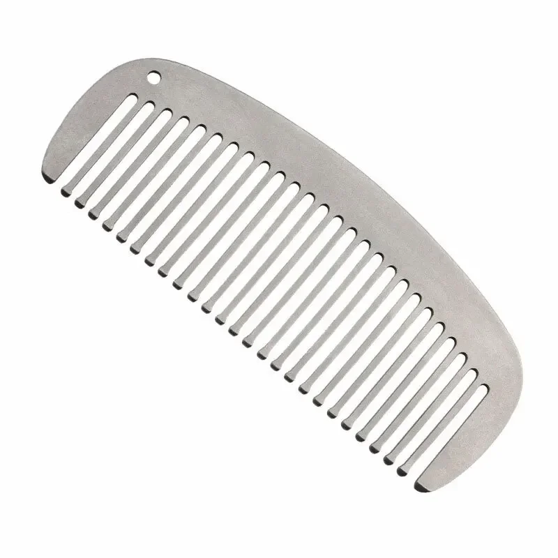 FEGVE EDC Titanium keychain Antistatic Comb Unique Fashion Comb Health Hair Hole Comb