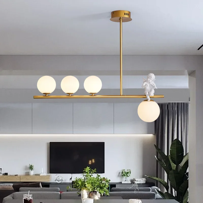 

Angel chandelier Personality Gold Ball glass for Home Bedroom Kitchen Lighting Modern nordic