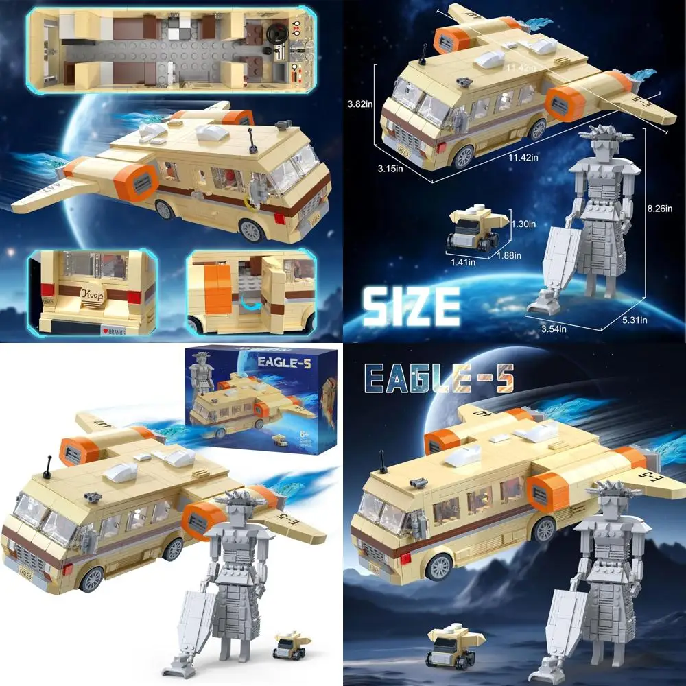 

Spaceballs Eagle 5 Mega Maid Building Kit: 1068-Piece LEGO-Compatible Set for All Ages, Ideal Christmas or Birthday Gift