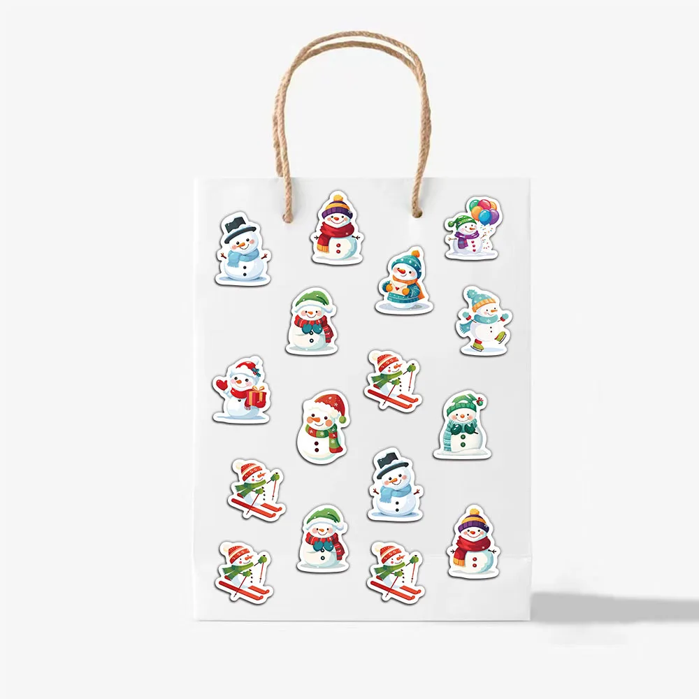 500pcs/롤 어린이 크리스마스 보상 스티커 롤 귀여운 만화 눈사람 클립보드 축제 선물 장식 패턴 라벨