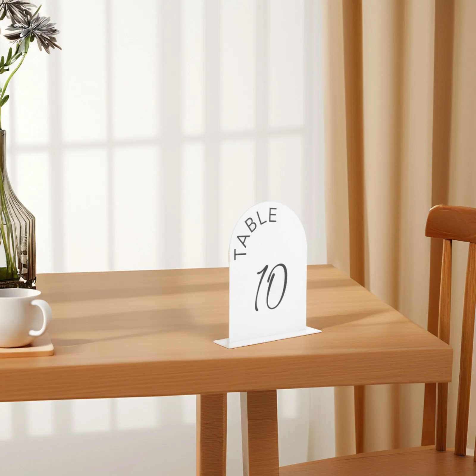 

10 Pcs Acrylic Table Numbers Elegant Design Wedding Signs Clear Markers Small Size Durable Material DIY Personalized