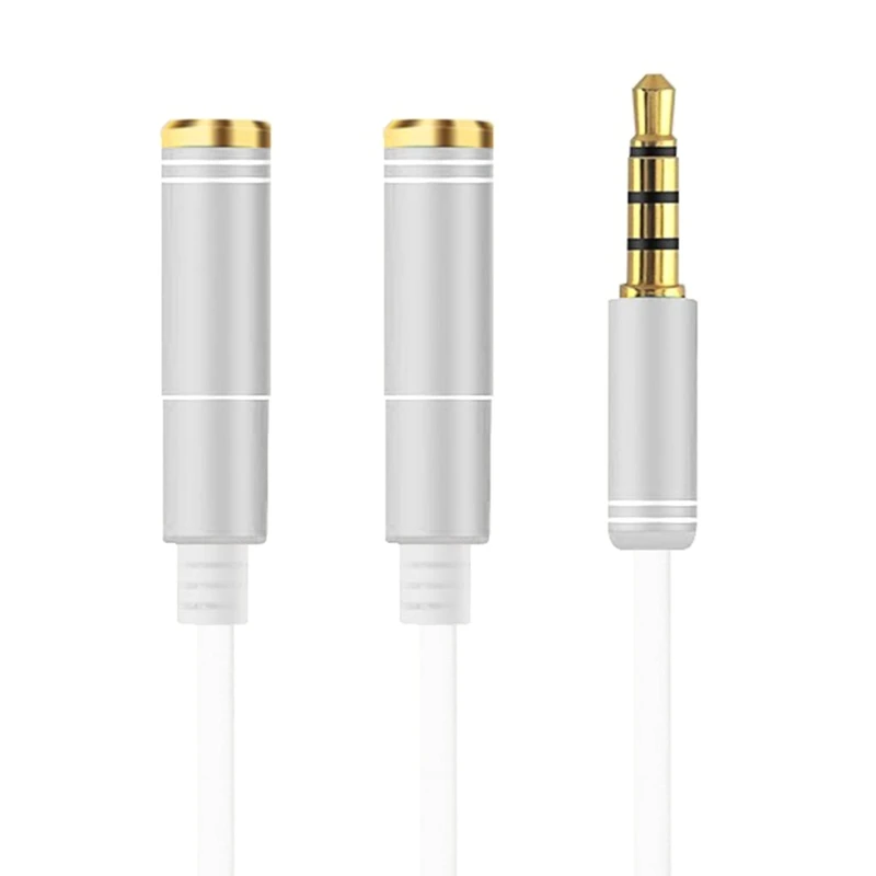 라인 제어 기능이있는 소형 2 In 1 사운드 커넥터 다기능 사운드 분배기 사용하기 쉬운 이중 출력 사운드 케이블 30cm Dropship