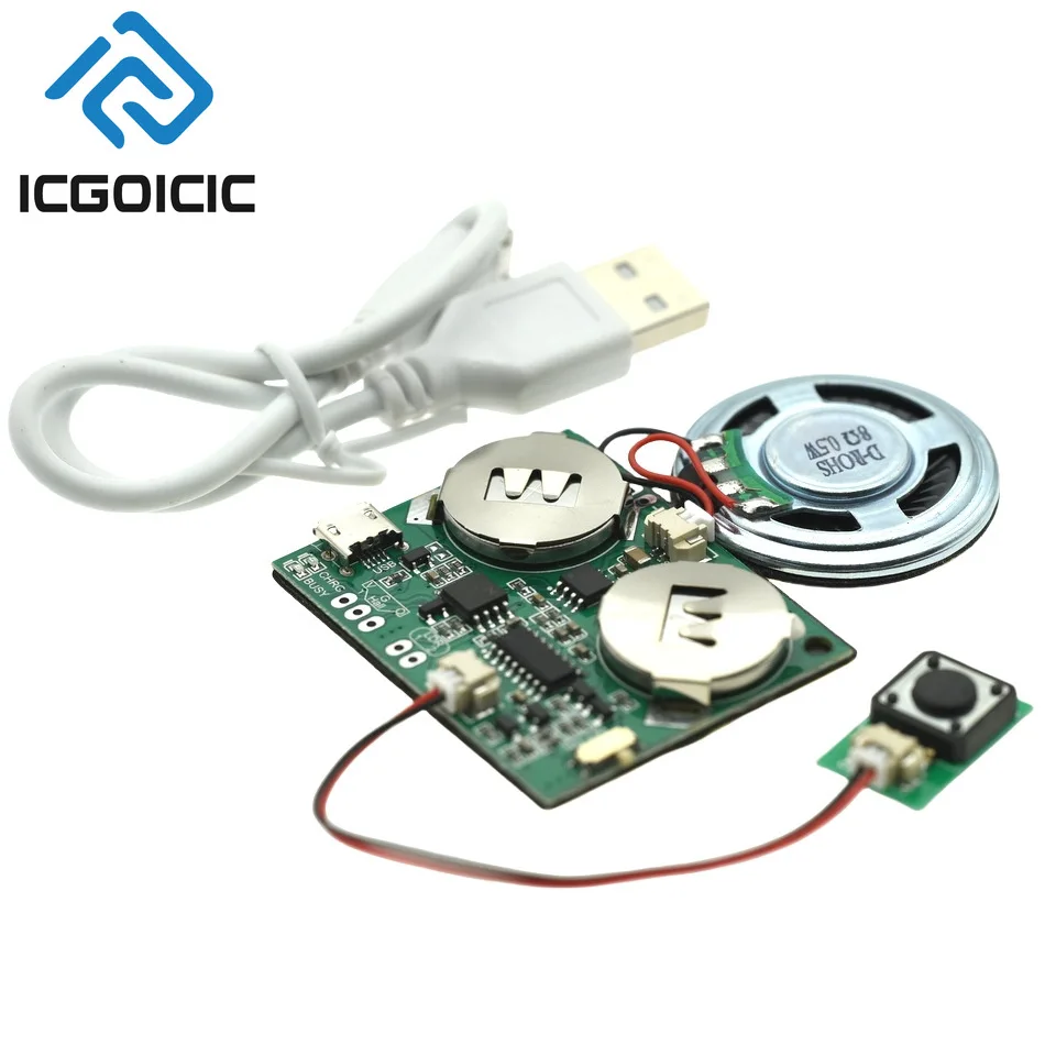 Recordable Voice Module Sound Recording Chip for Greeting Cards, DIY Toys & Creative Gift Boxes