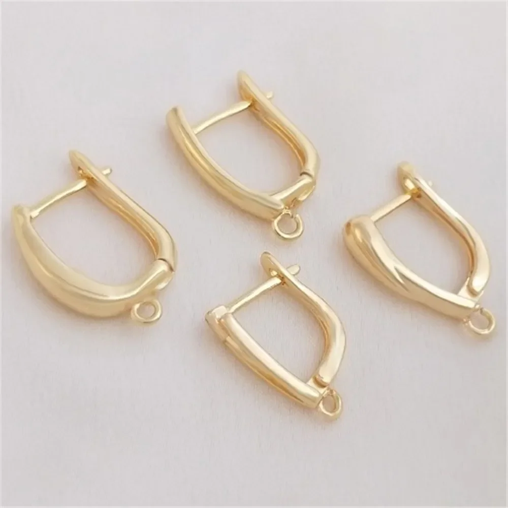 

14K Gold Color U-Shaped with Hanging Hoop Earrings Drop Shaped Ear Clips Handmade DIY Earrings Ear Accessories Materials E212