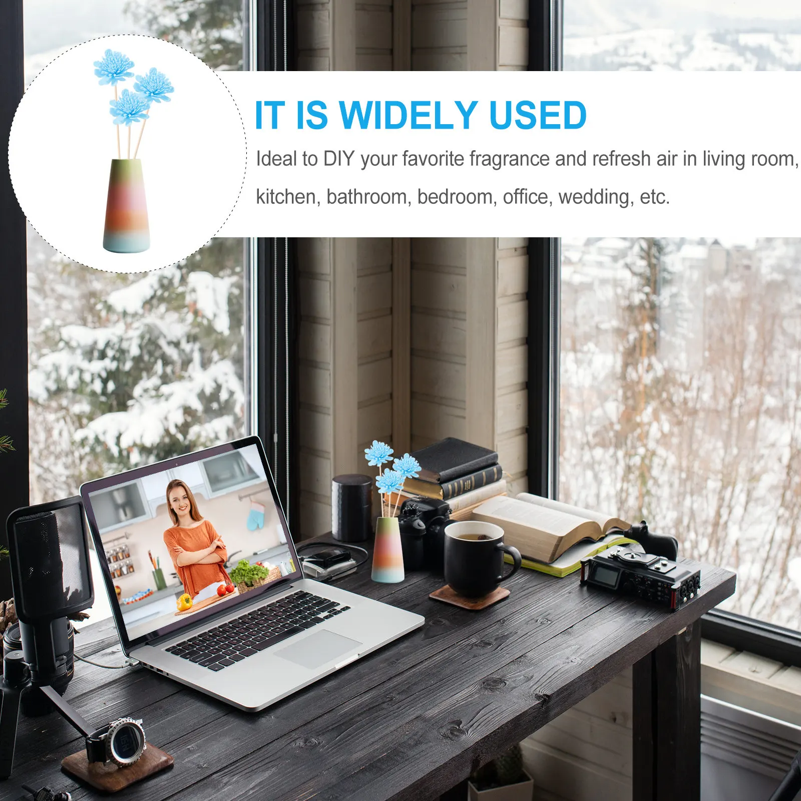 

100Pcs Pe Chrysanthemum Diffuser Flowers Aromatherapy Decorative Blooms for Essential Oil Jar Scent Diffusion Relaxation