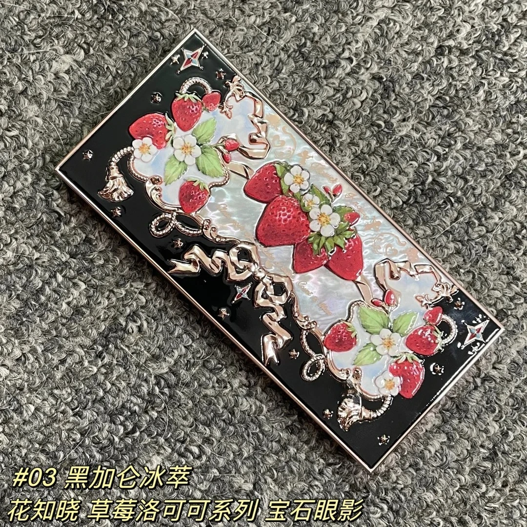 Flor sabe morango rococó sombra pressionado glitter 5 cores sombra de olho textura cremosa natural bronze cosméticos sombras de olho